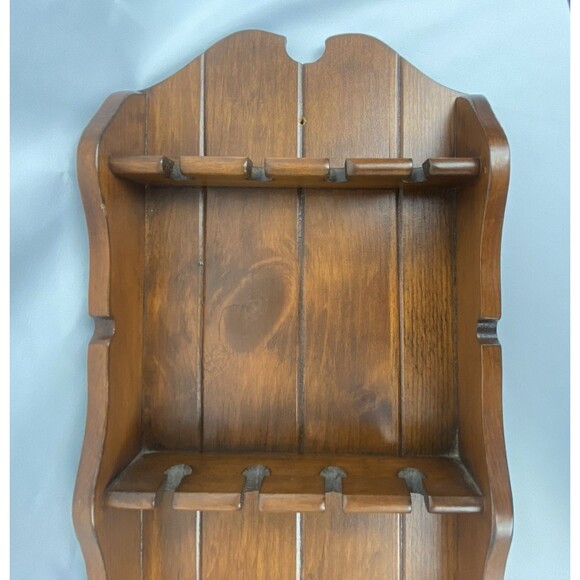 Vintage Spoon Wooden Collectors Hanging Display Rack Souvenir 12 Spoons - Picture 2 of 10